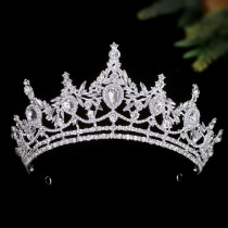 Wedding bride rhinestone crystal alloy crown hair accessory