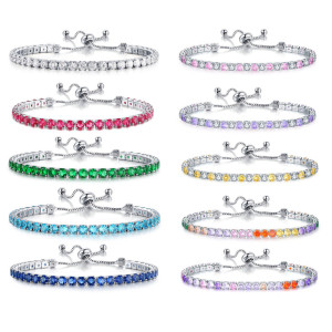 Color 4.0 Zircon Tennis Pulling Bracelet Crystal Wholesale