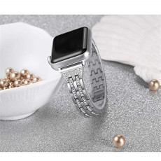Double row diamond zinc alloy watch strap for Apple Watch IWatch1-9 generation, suitable for the entire series of watch straps
