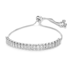Rectangular zircon bracelet with adjustable length, colorful and fashionable