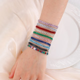 Hot selling jewelry fashion 2.5 * 5 rectangular zircon bracelet with adjustable buckle for men's and women's tennis bracelets