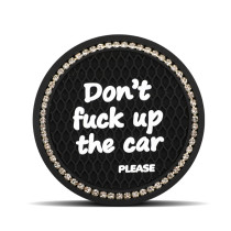 New water cup pad with diamond inlaid circular automotive silicone pad, anti slip universal