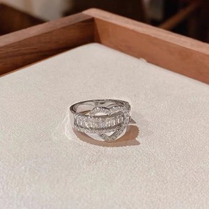 Diamond studded love ring, high-end niche Instagram style ring for women