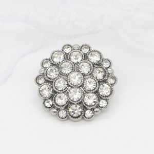 22MM Metal  rhinestone snap button charms