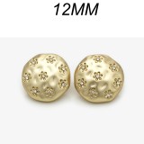 12mm snap button metal rhinestone Golden Silver Flower Pearl Snowflake love