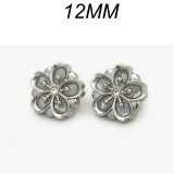 12mm snap button metal rhinestone Golden Silver Flower Pearl Snowflake love