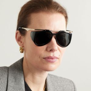 Popular Sunglasses Street Photography Instagram Internet Celebrity Model Geometric Metal Frame Sunglasses Female