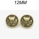 12mm snap button metal rhinestone Golden Silver Flower Pearl Snowflake love