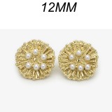 12mm snap button metal rhinestone Golden Silver Flower Pearl Snowflake love