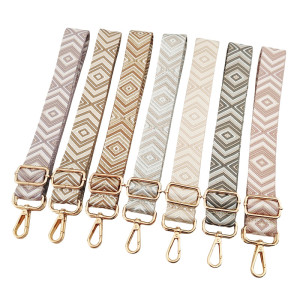 Printed crossbody bag with shoulder strap, diamond patterned women's bag accessories, polyester patterned replacement bag strap