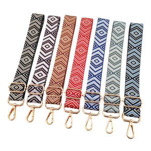 Printed crossbody bag with shoulder strap, diamond patterned women's bag accessories, polyester patterned replacement bag strap