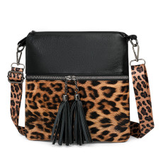 Fashion leopard print crossbody single shoulder small square bag for women