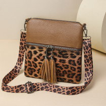 Fashion leopard print crossbody single shoulder small square bag for women