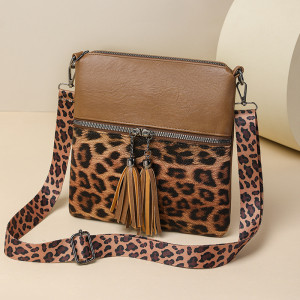 Fashion leopard print crossbody single shoulder small square bag for women