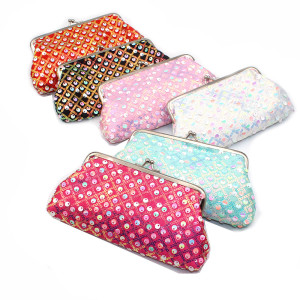 Retro multifunctional women's handbag, coin purse, multi-color sequin small bag