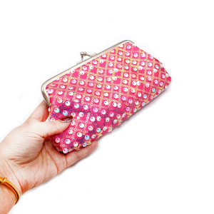 Retro multifunctional women's handbag, coin purse, multi-color sequin small bag