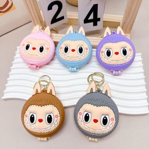 New Cute Labubu Keychain Pendant for Girls, Small Mirror Comb silicone