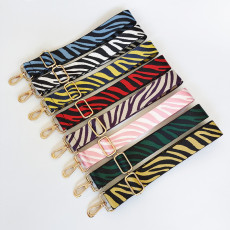 Canvas webbing zebra stripe shoulder strap adjustable women's bag accessories