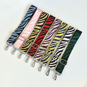 Canvas webbing zebra stripe shoulder strap adjustable women's bag accessories