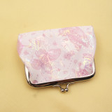 PU gradient butterfly 4-inch clip bag, women's hand-held small wallet