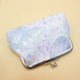 PU gradient butterfly 4-inch clip bag, women's hand-held small wallet