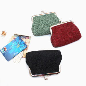 PU leather lace coin purse, coin purse, ladies' hand-held mouth, red envelope, key storage