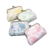 PU gradient butterfly 4-inch clip bag, women's hand-held small wallet