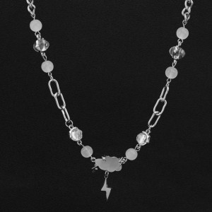 Necklace lightning cloud pendant hip-hop collarbone necklace