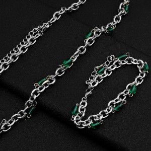 Necklace, clothing accessories, titanium steel collarbone necklace, Cuban couple
