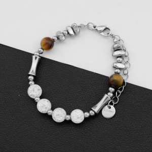 Natural retro ice cracked bracelet, light luxury black stone bracelet