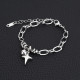 Stainless steel bracelet cross star round ball handmade men's and women's bracelet gift