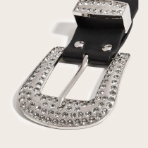 New Spicy Girl Wide Belt Willow Nails Water Diamond Women's Fashion Belt