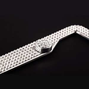 Rhinestone stainless steel license plate frame, American style diamond inlaid license plate frame, factory direct sales