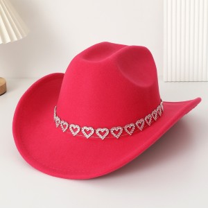 LOVE Western cowboy hat, retro knight hat, men's and women's horseback riding sun shading and sun protection hat