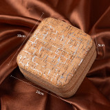Vintage high-end cork portable jewelry box, earrings, rings, jewelry storage box