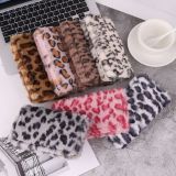 Leopard print plush wallet, portable storage, hand-held bag, card bag