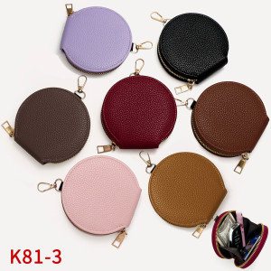 Circular small wallet for women, portable coin bag, multifunctional student coin purse