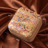 Vintage high-end cork portable jewelry box, earrings, rings, jewelry storage box