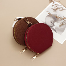 Circular small wallet for women, portable coin bag, multifunctional student coin purse