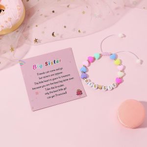 Children's colorful love woven bracelet letters BIG-SISTER sisters friendship gift