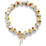 New Chinese style blue and white porcelain bow elastic bracelet fashion bracelet
