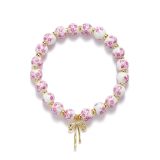 New Chinese style blue and white porcelain bow elastic bracelet fashion bracelet