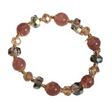 Natural Strawberry Crystal Pixiu Bracelet for Female Ins, Wealth Transfer Crystal Bracelet