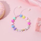 Children's colorful love woven bracelet letters BIG-SISTER sisters friendship gift