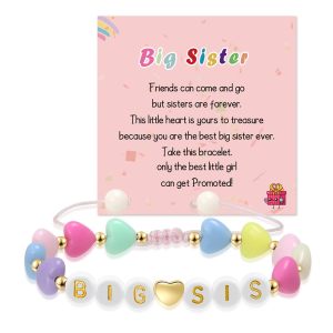 Children's colorful love woven bracelet letters BIG-SISTER sisters friendship gift