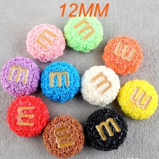 12mm snap button M Bean Resin Fun Chocolate Beans