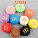 12mm snap button M Bean Resin Fun Chocolate Beans