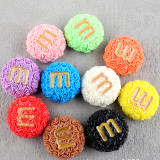 20mm snap button M Bean Resin Fun Chocolate Beans