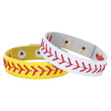 Wax thread hand sewn baseball wristband bracelet
