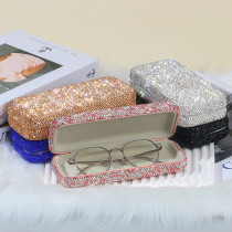 Diamond studded car glasses storage box, popular sunglasses box, portable storage